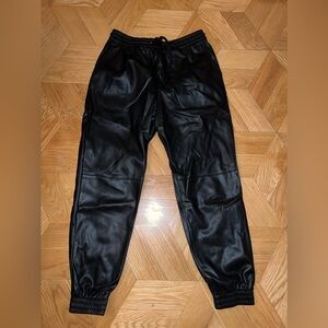 Zara Faux Leather Joggers